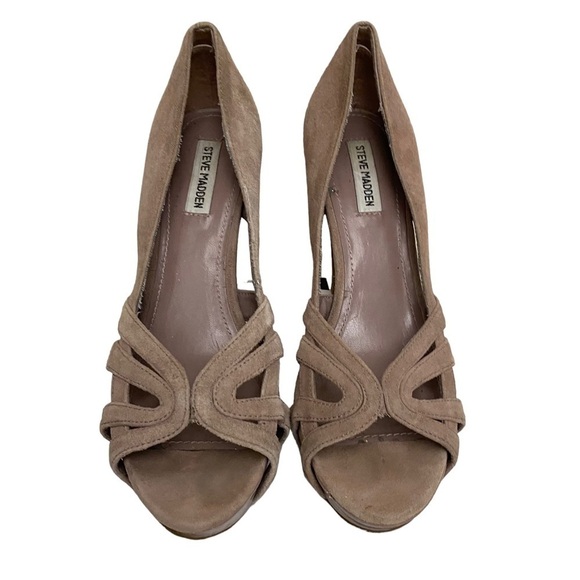 Steve Madden Mauve Suede Peep Toe Heels - Picture 2 of 5